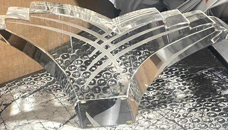Glass Wing Panel Side Table Base Decor award 2 lbs 8″Lx 3″H(M12)