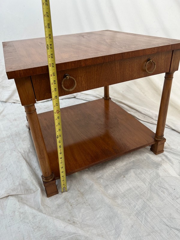 Henredon Nightstand Side Table with one Drawer and bottom Shelf Circa70 gallery