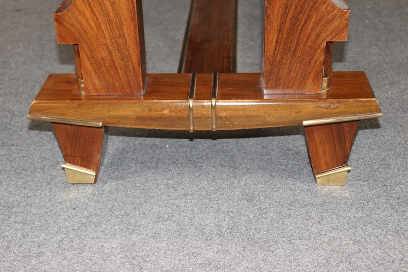 French Art Deco Bronze Mounted Dining Table Attributed to Jules Leleu gallery