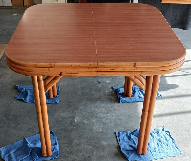Mid Century Ritts Company Bamboo/Rattan Dining Table gallery