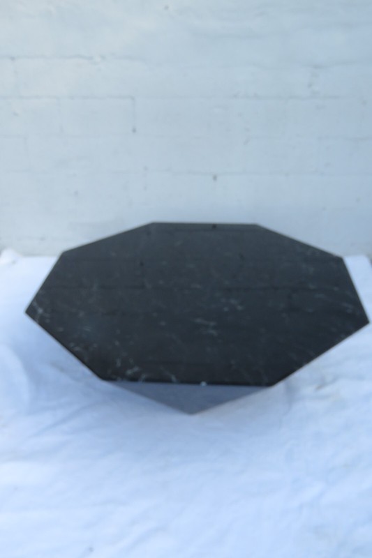 Mid Century Modern Style Octagonal Geometric Marbleized Coffee Table 3439 gallery