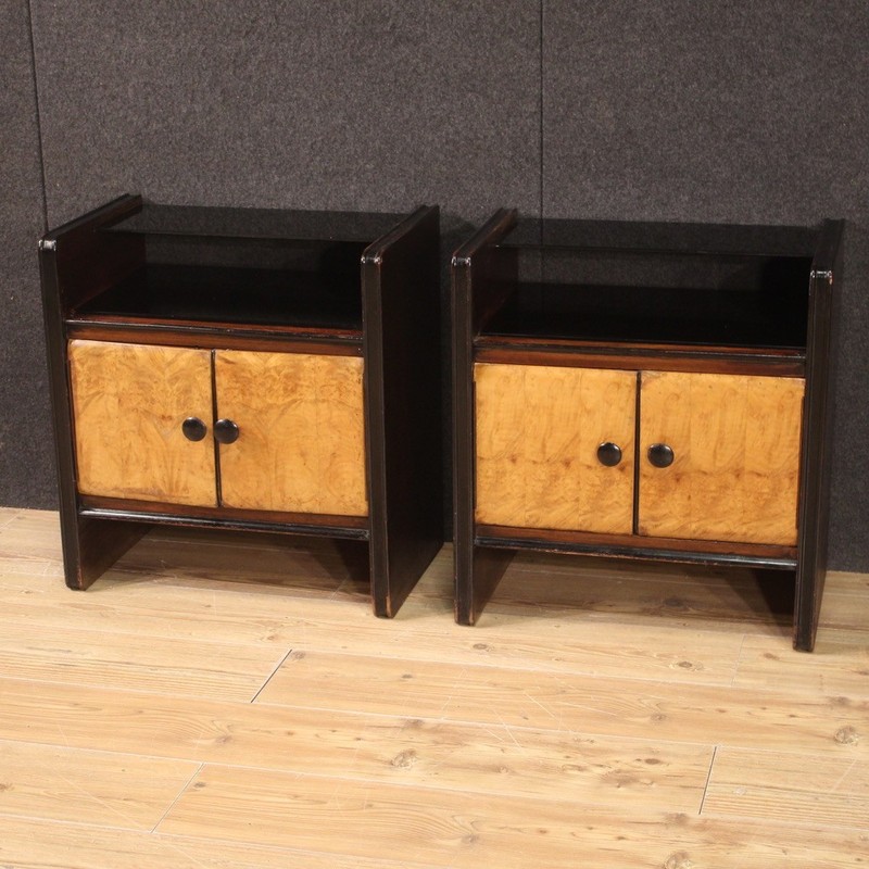 Pair night stands Art Deco vintage bedside tables furniture 20th century modern gallery