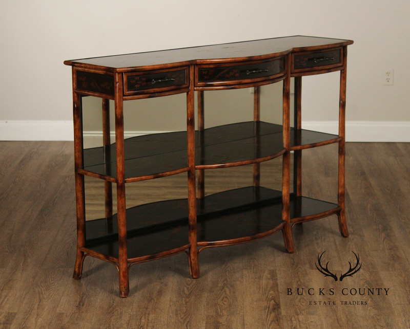 Theodore Alexander Faux Bamboo Three-Tier Console gallery