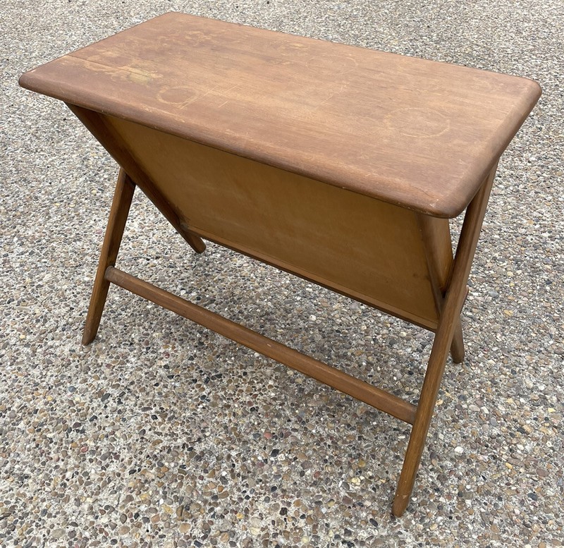 Vintage Mid Century Heywood Wakefield Side Table with Magazine Shelf gallery
