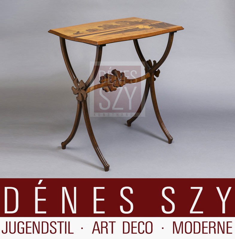 Original Emile Gallé French Art Nouveau Furniture Side table Ombrelles 1900