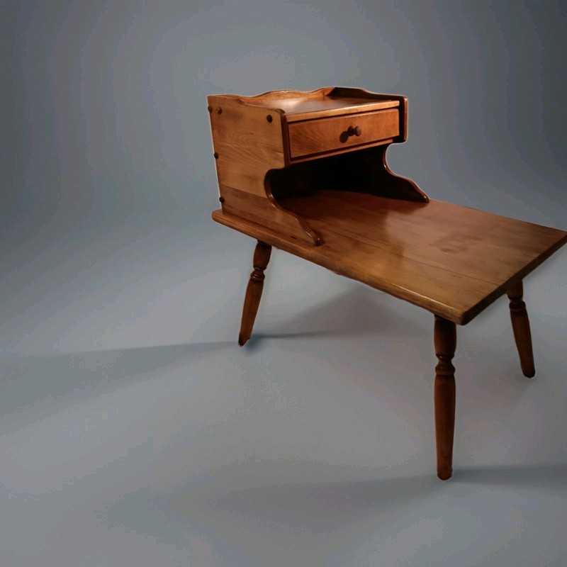 Mid Century Modern 2 Tier End Table Colonial Maple by Authentic Furniture Prod.