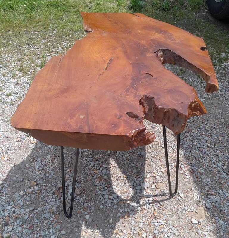 Mid Century Redwood Slab Live Edge Coffee Table (CT-176) gallery