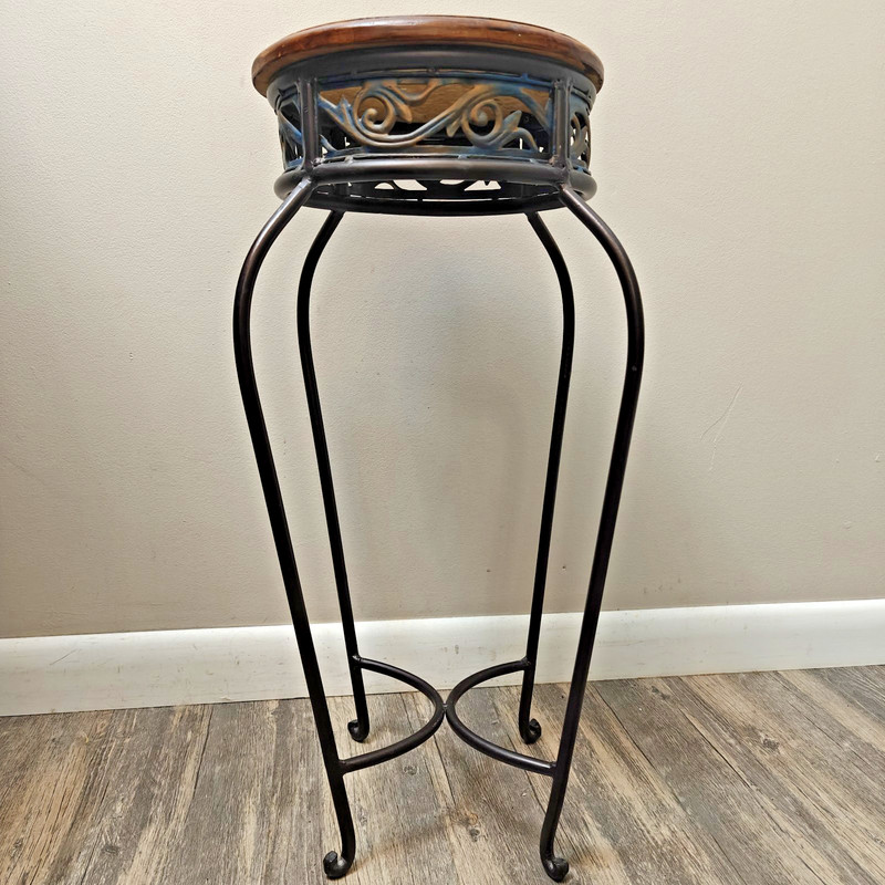 Wood Top Metal Plant Stand gallery