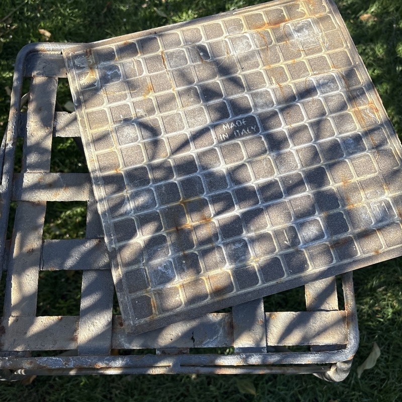 VTG Wrought Iron Rustic Table With Slate Tile gallery