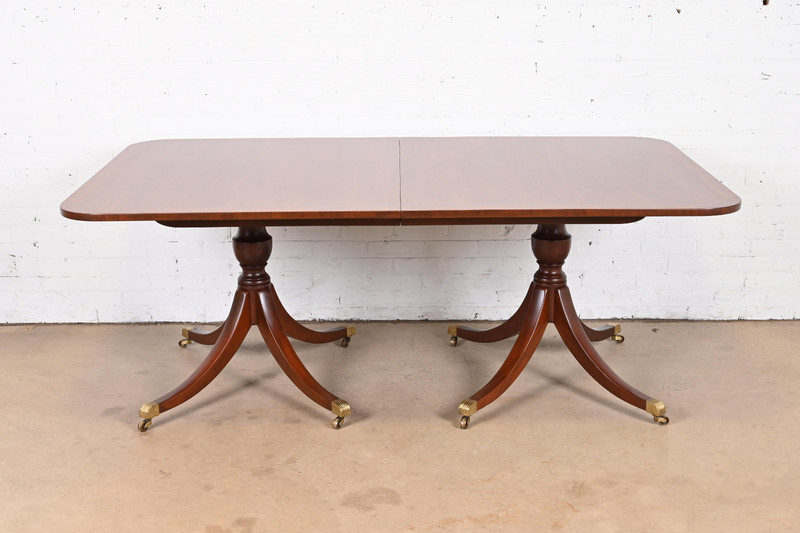 Kittinger Georgian Banded Mahogany Double Pedestal Extension Dining Table gallery