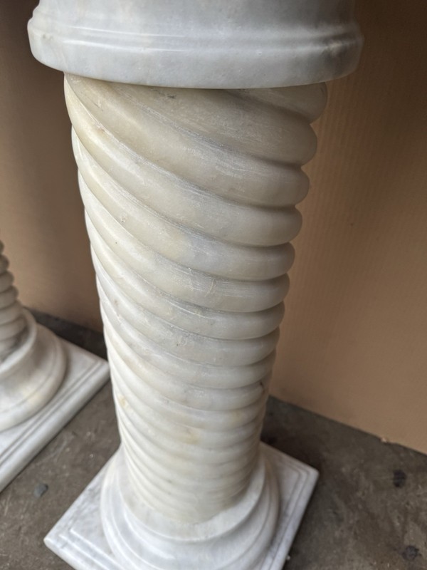 PAIR OF WHITE MARBLE PEDESTALS gallery