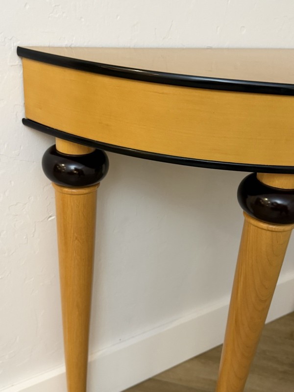 Vintage Art Deco Style Demi-Lune Half Moon Console Table Bombay Furniture Co gallery