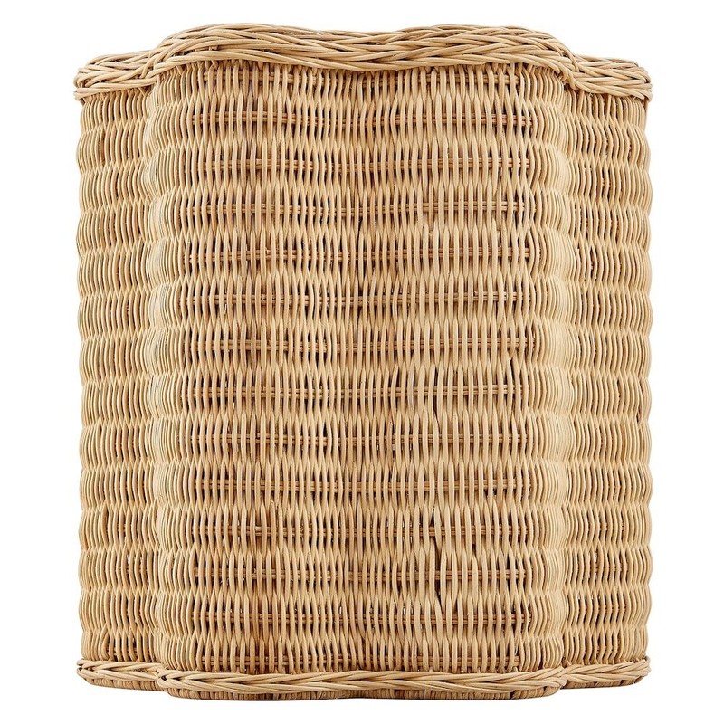 Erika Scalloped Natural Rattan Side Table gallery