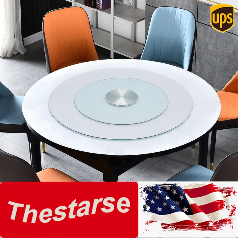 23.62inch Round Turntable, Tempered Glass Rotating Tray Serving Plate