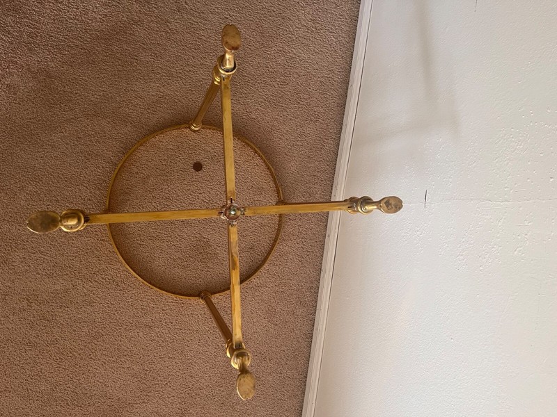 Labarge Midcentury Brass and Glass Hooved Feet table gallery