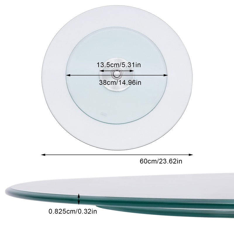 60cm/70cm/80cm Glass Turntable Dining Table Centerpiece gallery