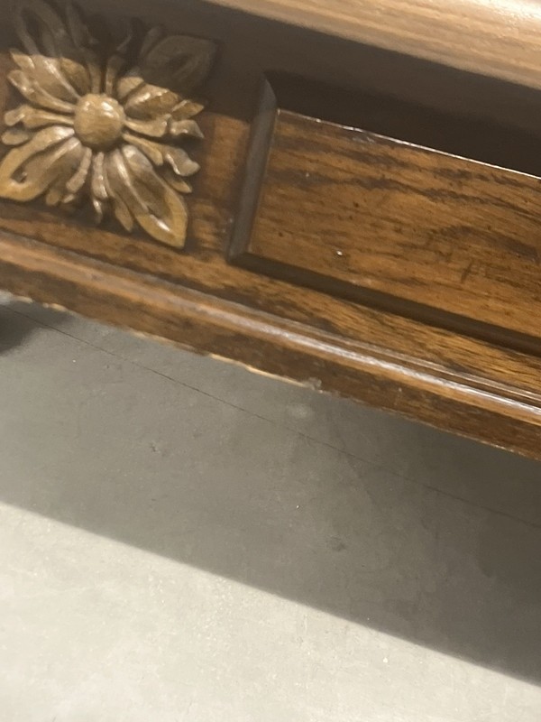 Vintage Bench Coffee Table 52 Inch Spanish Revival? Solid Wood Gorgeous gallery