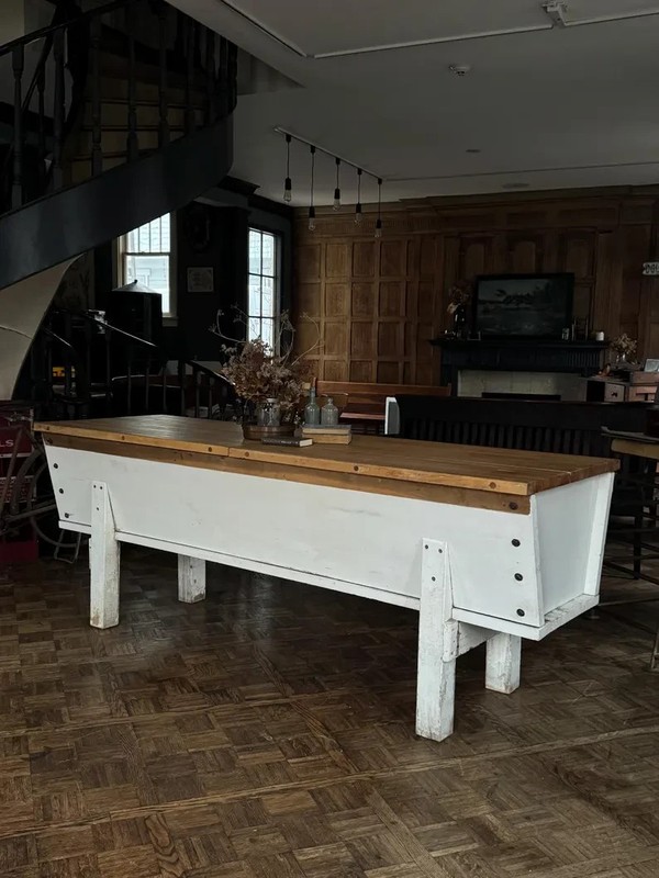 Large Antique Butcher Block Bakers Table