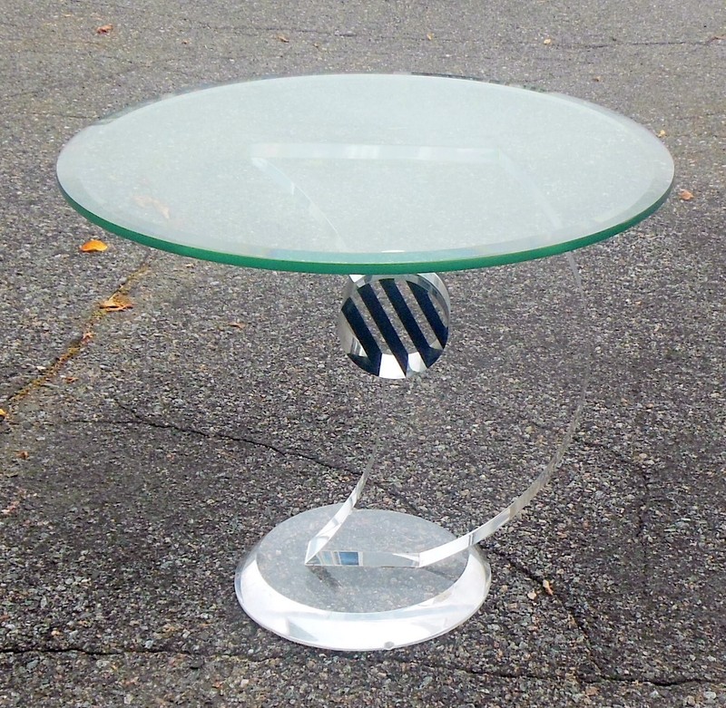 Vtg MCM POST MODERN Acrylic LUCITE Side Table OP POP ART Sculpture