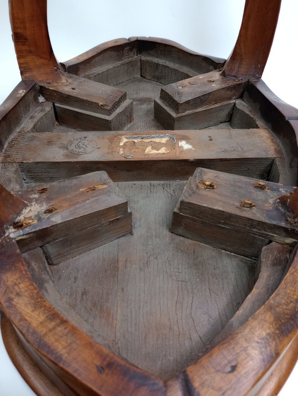 Antique Italian Tavalino Olive Wood Side Table Marked "TZ" Circa 1920's gallery