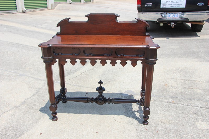 Walnut Victorian Gothic Console Hall Table ~ Ca.1860