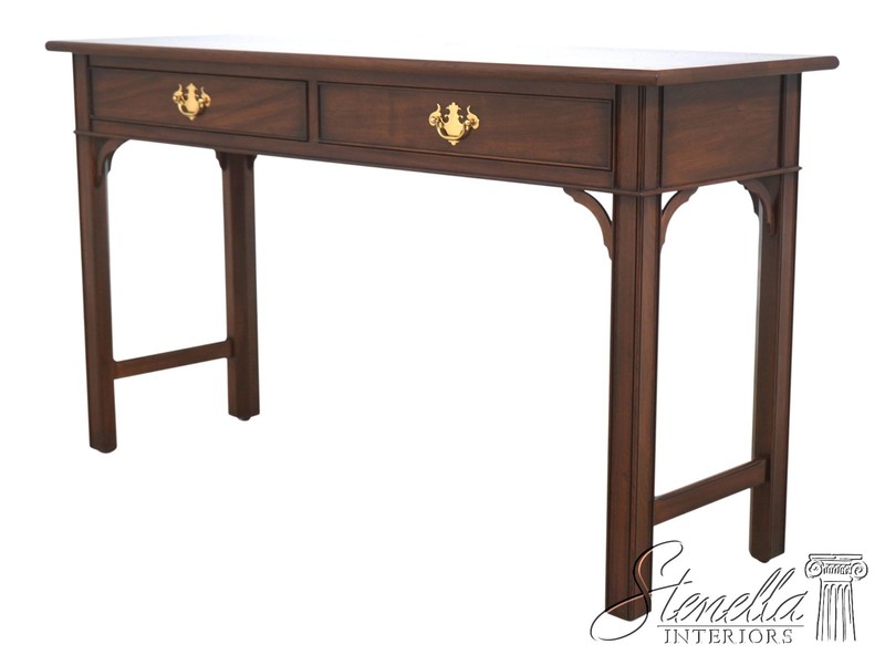 72953: HENKEL HARRIS Walnut 2 Drawer Console Table