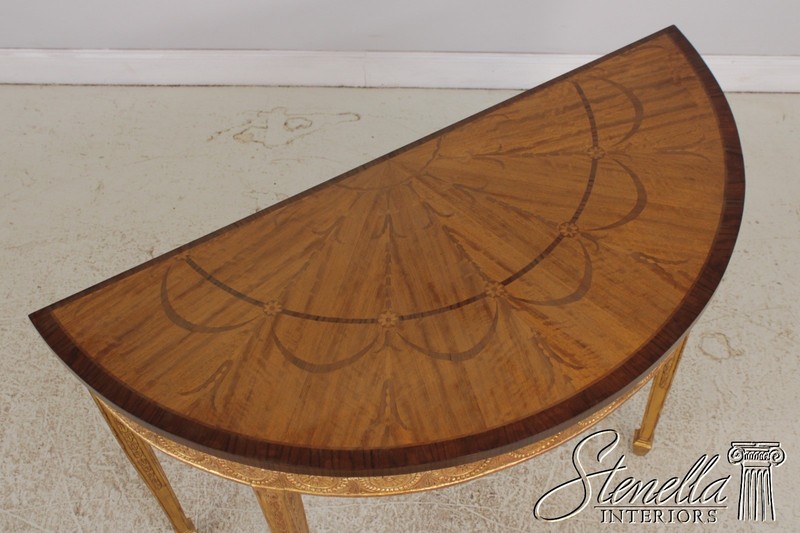L28431EC: Adam Gold Gilted Satinwood Inlaid Demilune Console Table gallery
