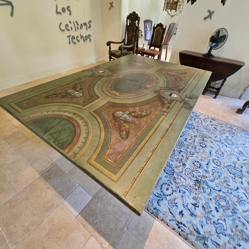 Stunning Italian Venetian Style Hand Painted Dining Trestle Table gallery