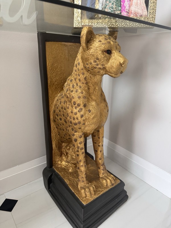 Ultra Long Luxury Mirrored Console Table Hallway Table w/ Thicken Tapered Legs gallery