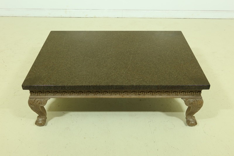 F32768EC: Large Faux Marble Top Ball & Claw Foot Coffee Table gallery