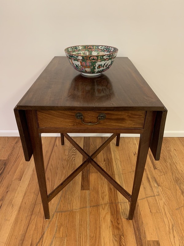 Handcrafted Federal Antique Drop-Leaf Wood Table Upstate New York American gallery