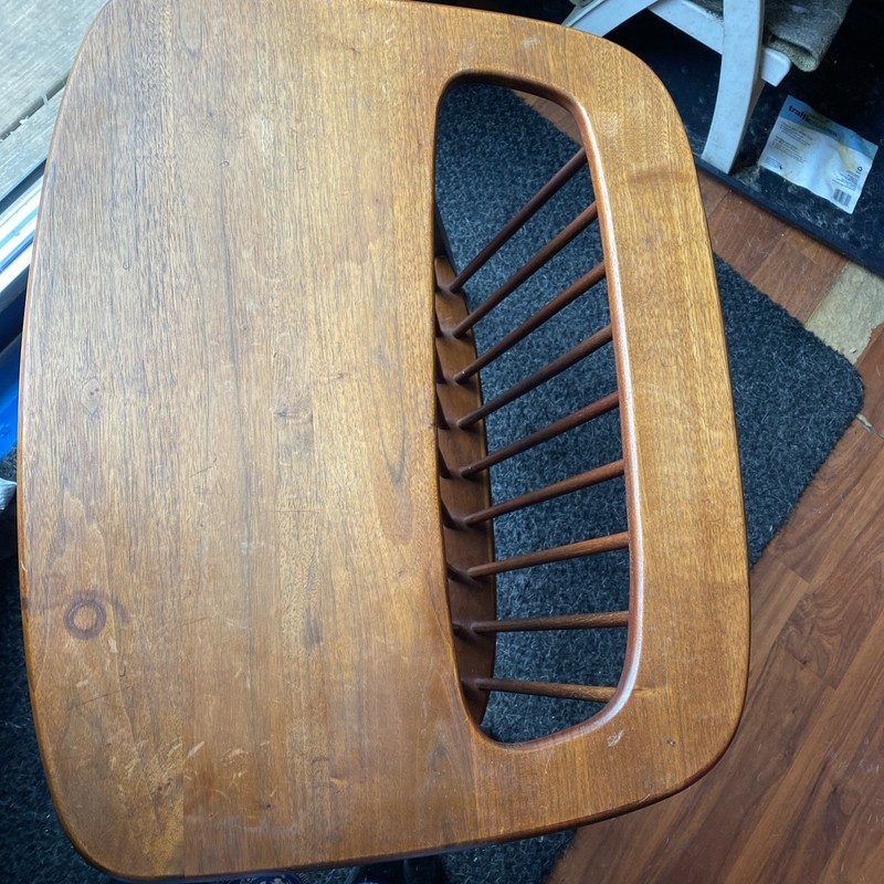 Mid Century Modern Arthur Umanoff Magazine Rack End Table Gorgeous patina gallery