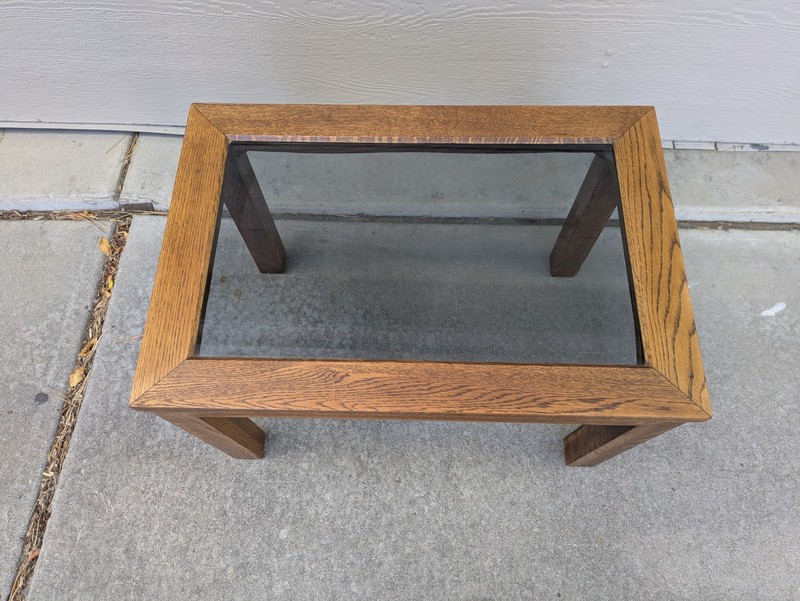 Vintage Mid Century Modern Rustic Mission Solid Oak Wood Side Table C45 gallery