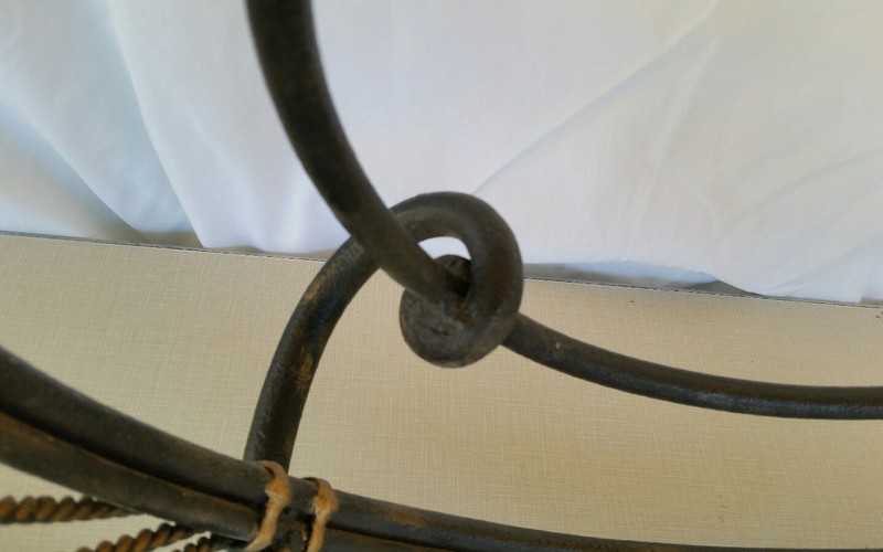 VTG Circular Solid Iron-Ornamental Accent Table☆Gilt Rope &Tassel☆Scroll Design gallery