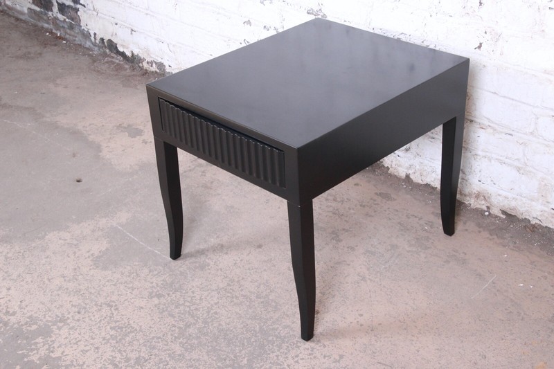 John Widdicomb Mid-Century Modern Black Lacquered Nightstand or Side Table gallery