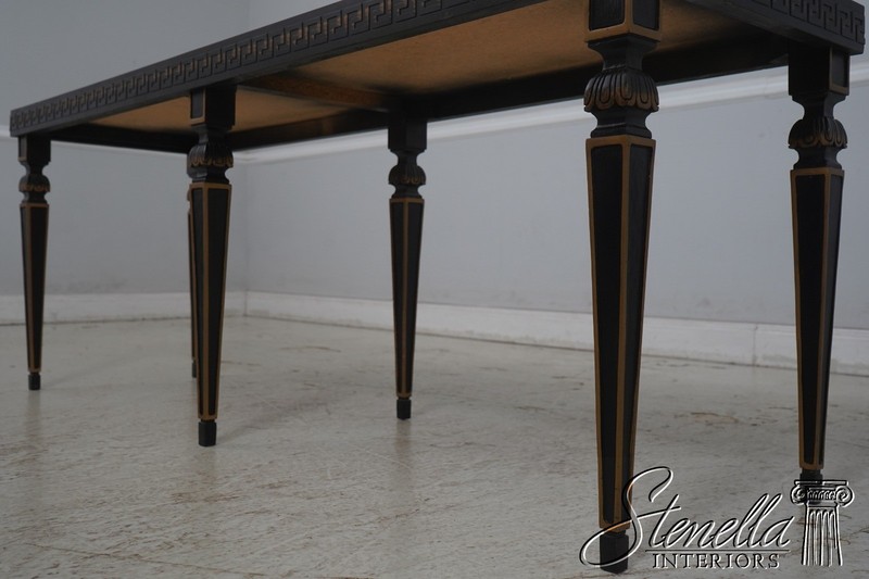 69703: Neoclassical Design Ebony & Gold Smoke Glass Top Console Table gallery