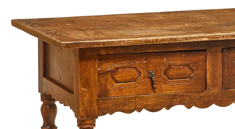 Vintage Spanish Baroque 2 Drawers Walnut writing table Desk gallery