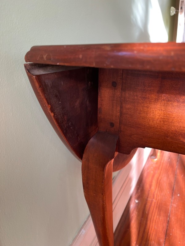 18th C. Queen Anne Cherry Drop Leaf Table gallery