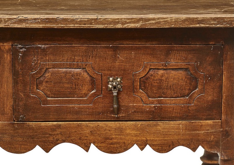 Vintage Spanish Baroque 2 Drawers Walnut writing table Desk gallery