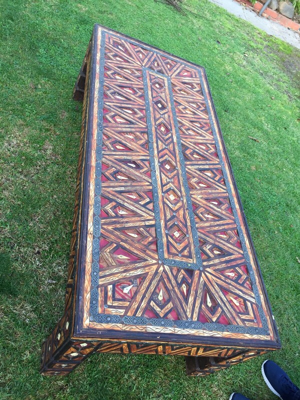 Hand Made Camelbone Morocan Table H48-L166-W70cm Only One In The World As Is gallery