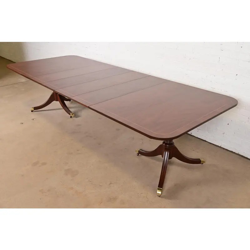 Kindel Furniture Georgian Mahogany Extension Dining Table, Newly Refinished