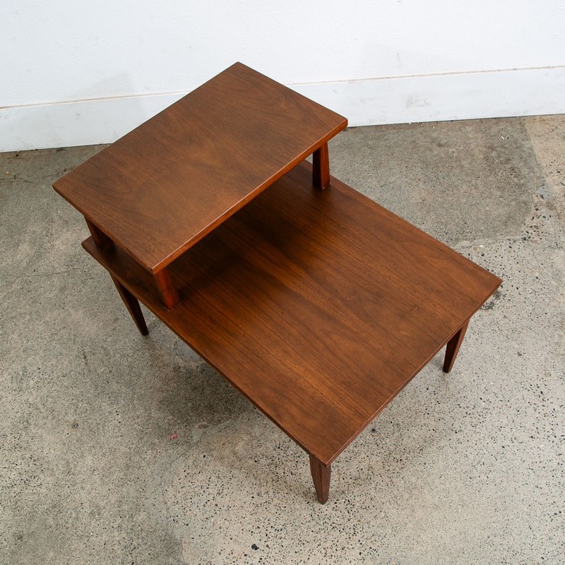 Mid Century Modern Nightstand End Side Table Lane StepUp Walnut Drawer Widdicomb gallery