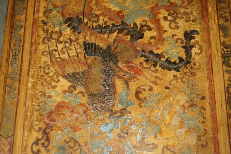 EXTREMELY ORNATE GILT & LACQUERED CHINESE DRAGON CHINOISERIE OPIUM COFFEE TABLE gallery