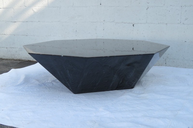 Mid Century Modern Style Octagonal Geometric Marbleized Coffee Table 3439 gallery
