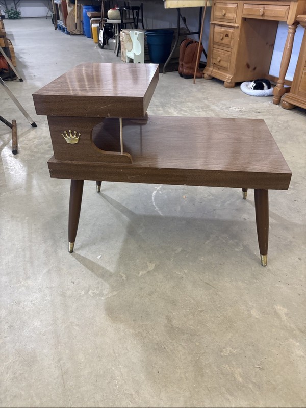 Vintage Mid-Century Modern Two-tier Step End Table Retro Side Table 🔥🔥🔥