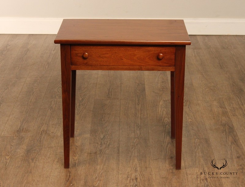 Shaker Style Custom Crafted Walnut Single Drawer Side Table gallery