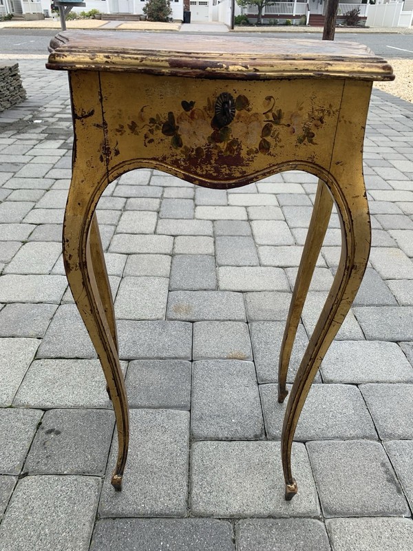 Antique Vernis Martin Style Hand Painted Side/Jewelry Storage Table