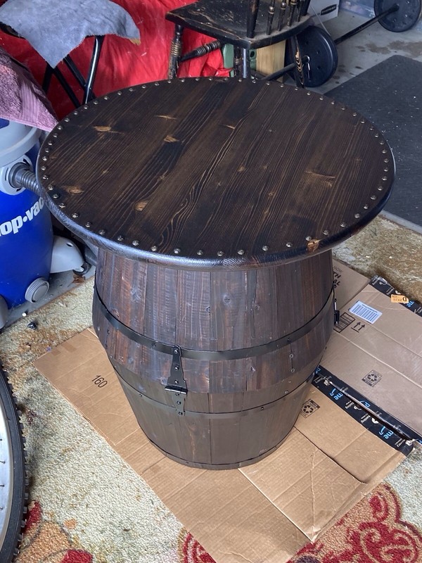 Hand Made Split Barrel End Table Commission made to order.