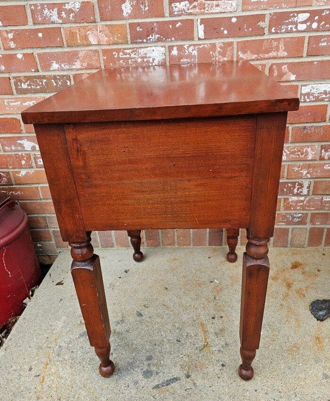 Antique Cherry End Table Plant Fern Stand Night Stand 2 Drawer gallery