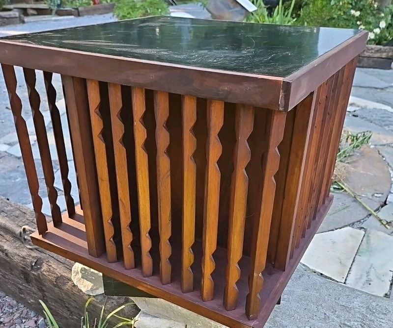 MCM OUTSTANDING walnut Rotating CUBE Accent Table Arthur Umanoff? 18.5x18.5x17.5 gallery